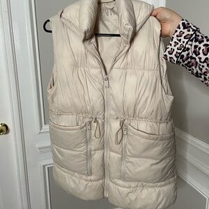 Zara Beige Quilted Vest